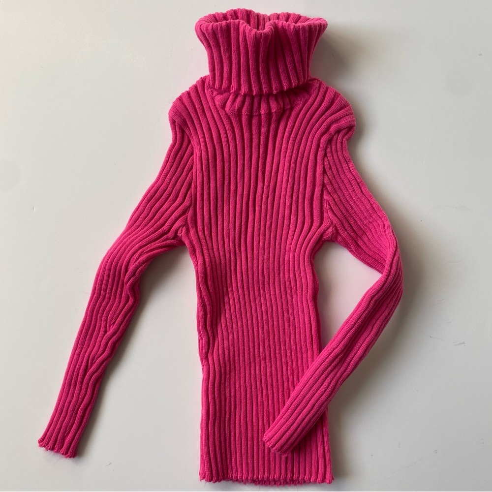 Vintage Vaccaro Turtleneck Shirt Size 2T  Ribbed 70’s Hot Pink EUC Girls Top
